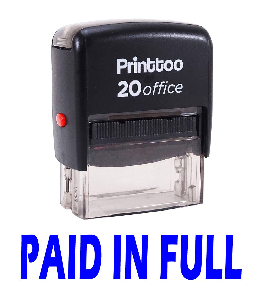 

Printtoo PAID IN FULL Self Inking Rubber Stamp Office Stationary Custom 14 mm x 38 mm (Approx) синій