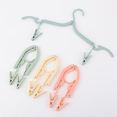 10Pcs Portable Foldable Coat Hanger with 2 Clothespins Heavy Duty Travel Pants Trousers Clothes Drying Rack Travel Essentials Accessories