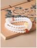 Xinjiang Hetian Mutton Fat White Jade Three-Circle Bead Bracelet Necklace