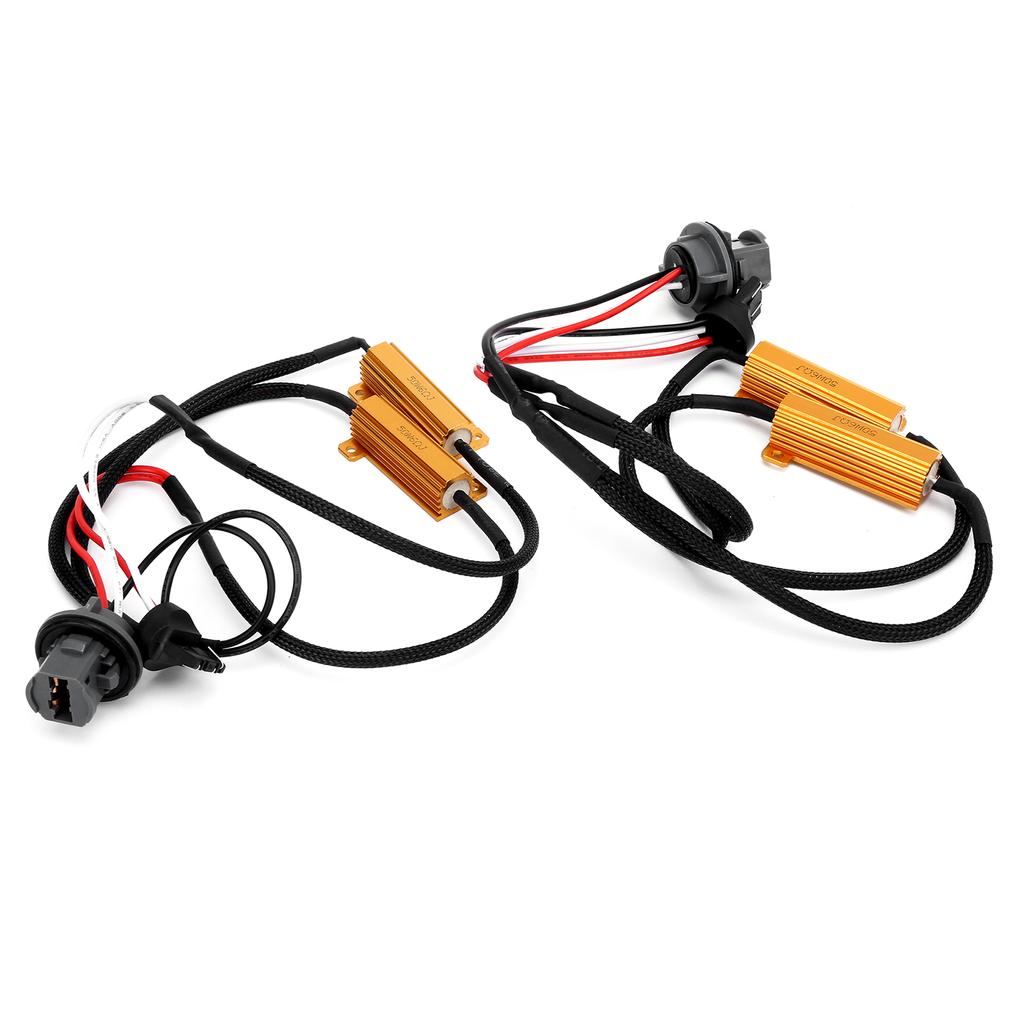 Pair 7443 LED Load Resistor Canceller 50W 6 Ohm  for Headlight Fog Daytime Running Lamps