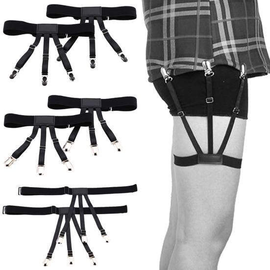 1 Paar Herren-Damen-elastische Hemd-Strumpfband-Uniform-Halterungen, rutschfeste Verriegelungsklemme