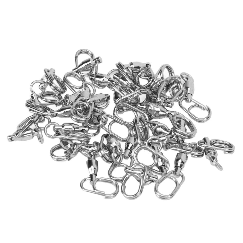 30PCS High Strength Fishing Bearing Swivels Stainless Steel Ball Bearing Swivels  Saltwater Fishing
