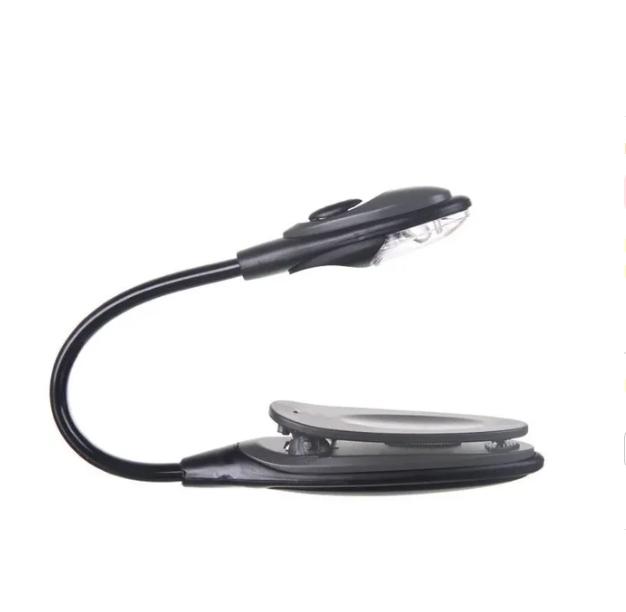 

Led Book Light Mini Clip-On Flexible Bright LED Lamp Light Book Reading Lamp for Travel Bedroom Book Reader Christmas Gifts сірий