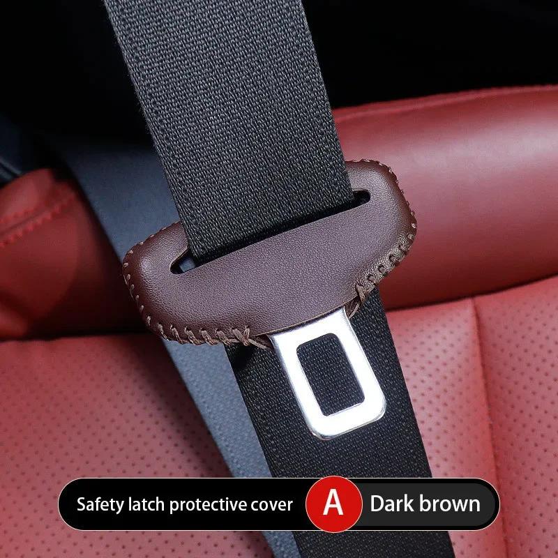 1PCS Universal Car Seat Belt Buckle Cover Protector Anti-collision Case PU Leather Protection Wear Car Interior Accessories