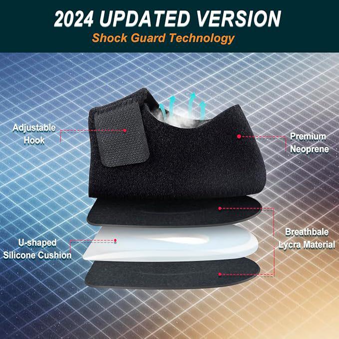 Gel Heel Wraps: Velcro Heel Covers & Warmers for Men and Women - Relieve Foot Fatigue & Absorb Shock