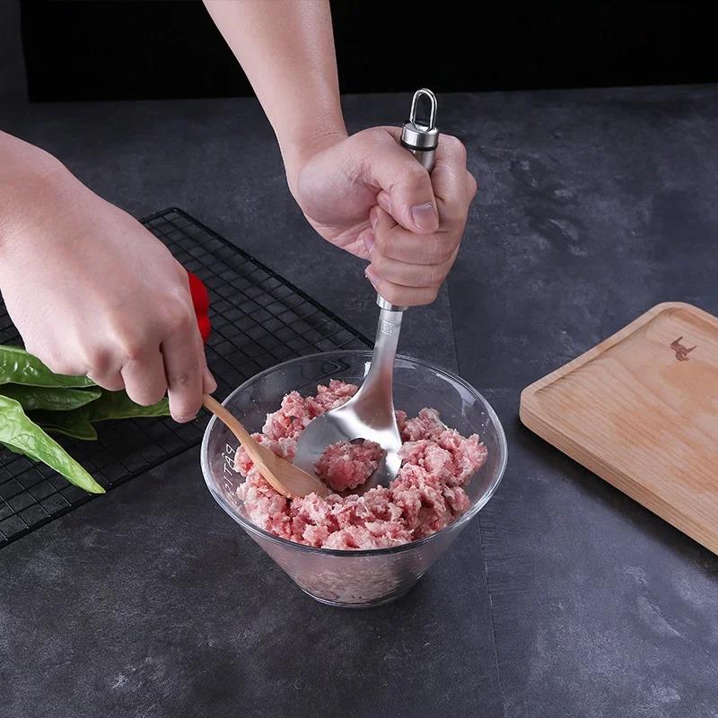 304 Stainless Steel Rice-meat Dumplings Spoon Household Kitchen Production Rice-meat Dumplings Spoon Small Tool Meatball Maker 4