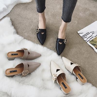 Mode Frau Hausschuhe Außerhalb Folien Spitz Sandalen Pantoletten Zehe Schwarz Schuhe Für Frauen Günstige Premium Stilvolle Verkauf Neue Stil Korea