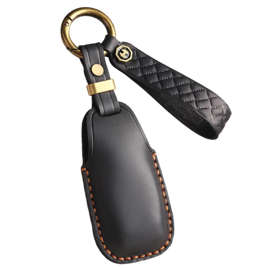 Husă cheie din piele lucrată manual pentru Ford Focus