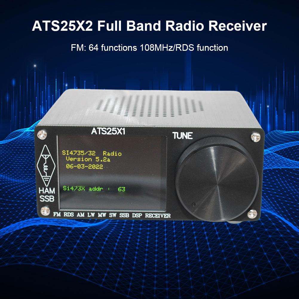 ATS25X1 Full-Band DSP Radio Receiver FM/LW/MW/SSB Receiver Si4732 Chip Digital Radio 2.4inch Touch Screen Built in Battery