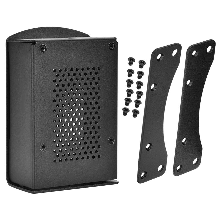 For 4 Model B Black Aluminum Case Box Enclosure with Heatsink Bracket (Black)