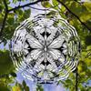 Hand-Painted Black & White 3D Butterfly Mandala Wind Chime – Rotating Garden Art Decor for Home, Courtyard