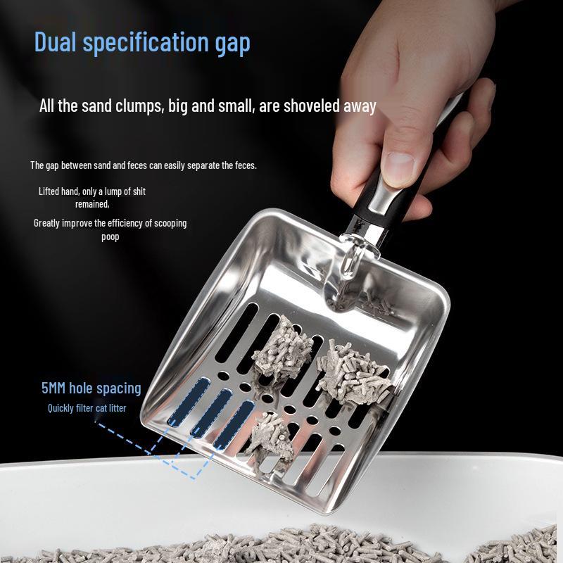 Stainless Steel Cat Litter Scoop with Deodorizing Cleaning Tool