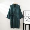Unisex Pure Cotton Japanese Tie-Up Kimono Pajamas and Gauze Bathrobe for Homewear and Sauna