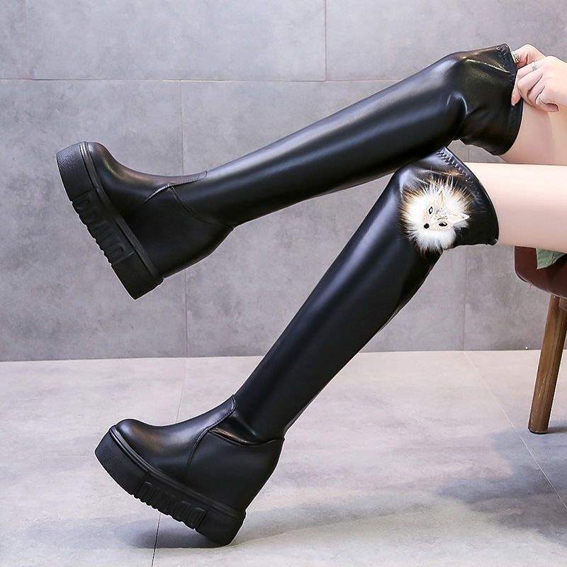 

Thick-soled women s boots women s 2025 new long knight boots, but the knee height increases. The long boots are thin, spring and autumn small men 39