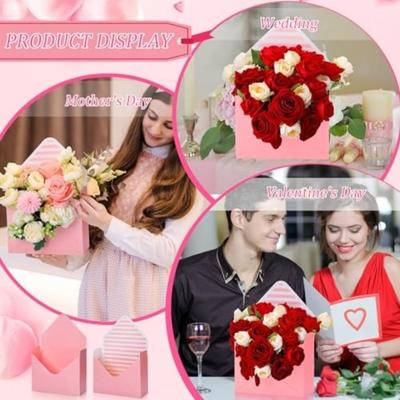 Gifts Folding Valentine Envelope Boxes DIY Stripes Bouquet Envelope Box Empty Flower Bouquet Paper Boxes Birthday