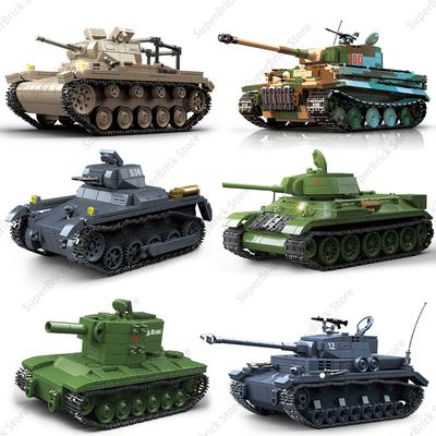 Caliente Tanque Alemán de la Segunda Guerra Mundial Tipo A Vehículo Blindado PzKpfw I Bloques de Construcción de Modelos Conjunto de Armas de Guerra Militar Clásico Juguete para Niños Regalos