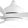 Modern 42-inch ceiling fan with lighting and remote control, 5 ABS blades, reversible, quiet direct current motor – White