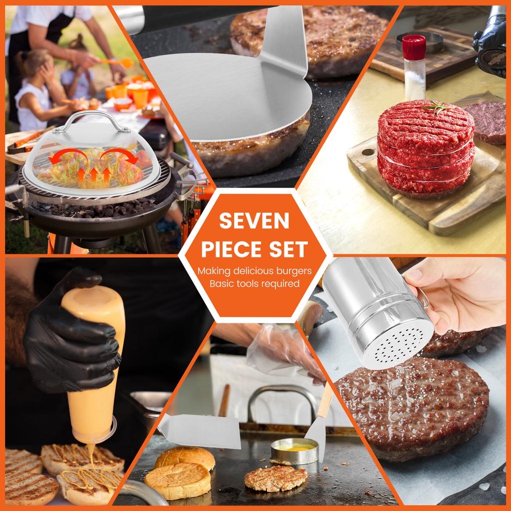Burger Press Stainless Steel Smash Hamburger Presses Meat Mold Deli Meats Kitchen Accessories Patties Meat Masher Burger Making