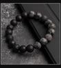 Handmade Natural Volcanic Stone Snowflake Stone Bead Bracelet Men's Retro 10/8mm Elastic Bead Couple Bracelet