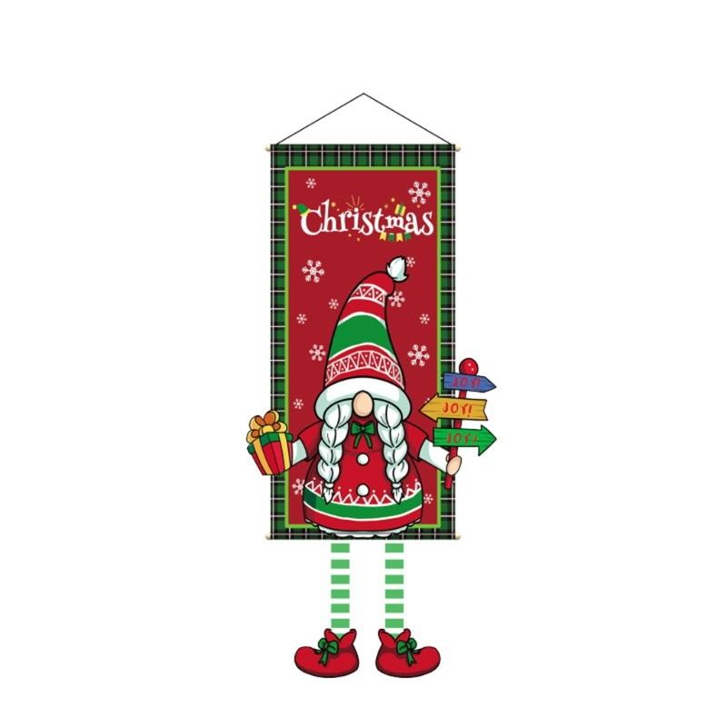 Christmas Hanging Cloth Poster Creative Cartoon Background Fabric Christmas Decor for Home Decoration
