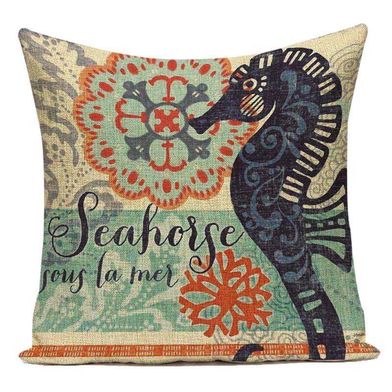 Fashion Nordic Style Marine Biology Conch Crab Octopus Cushion Cover Sea Whale Home Pillow Case Custom Pillows Covers