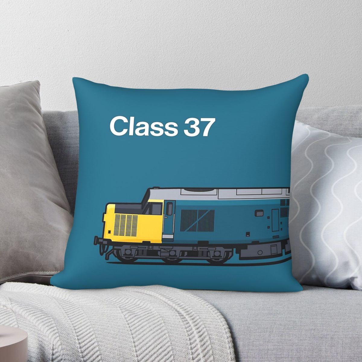 Exquisite Ornaments Unisex Blue Class 37 Br Diesel Train Square Pillowcase Polyester Linen Velvet Printed Zip Decor Throw Pillow Case Home Cushion Cover