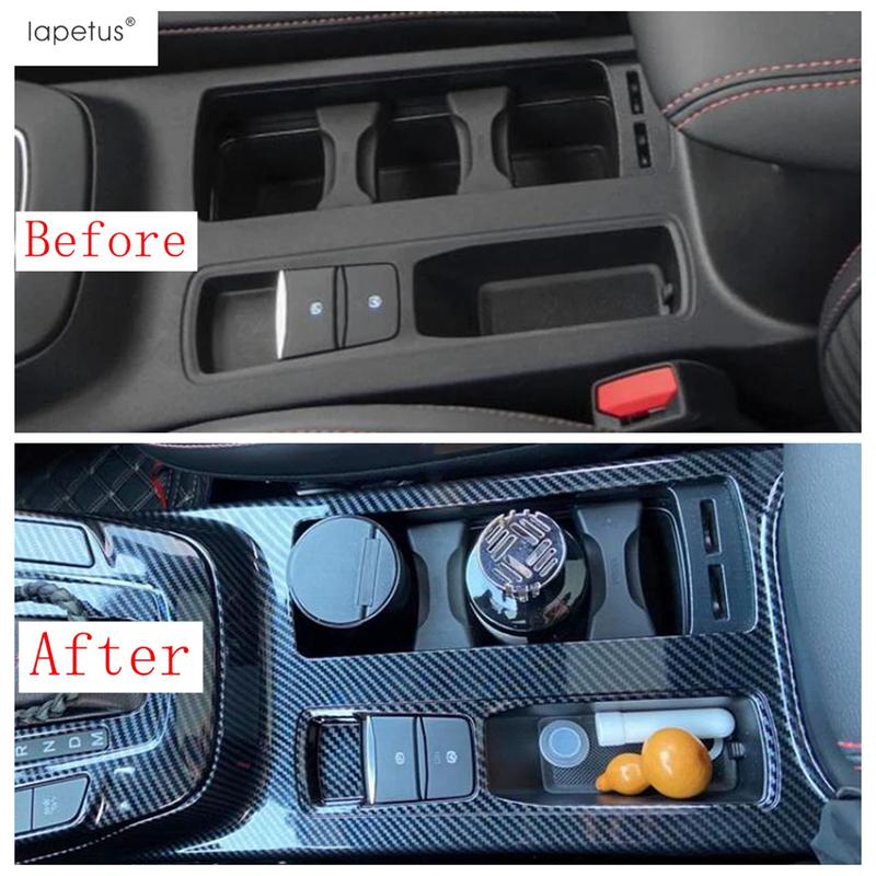 Pannello Porta Bicchiere Acqua Console Centrale Decorazione Adesiva Copertura Finitura ABS Fibra di Carbonio Accessori Per Ford Focus MK4 - 2025
