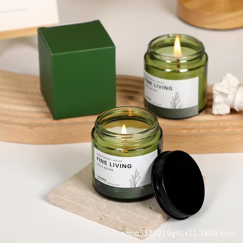 Brown Scented Soy Wax Candle - Small, Smokeless & Long-Lasting for Bedroom Aromatherapy