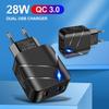 Luminous QC3.0+2.1A Dual-Port USB Fast Charger for US/EU Standards