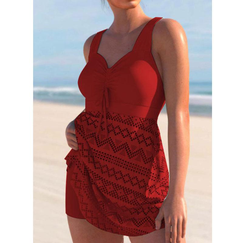 Summer Large Swimsuits Tankini Sets Female Plus Size Swimwear Beach Wear Two-Piece Bathing Suit Sports Pool Women Swimming Suit