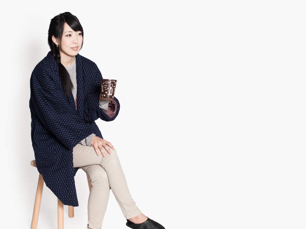 ROCCA Long Hanten Made In Plus Sizes Stylish Tanzen Women's Kurume-woven (Rokka Pattern) - Warm, Japan, Kurume, Available, Hanten, Dotera,