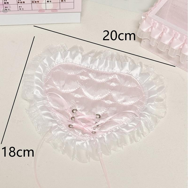 Heart Shaped Lace Coasters Non-Slip Insulated Cotton Drink Mats Cute Decor for Coffee Bar Housewarming Gift for Women