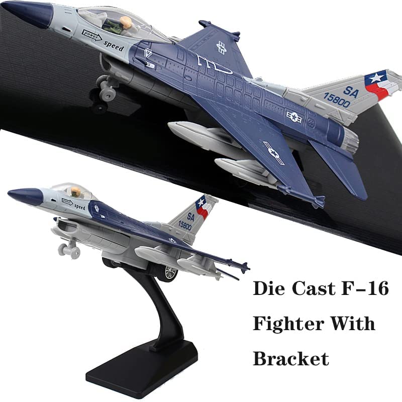 Diecast F16 Bojové letadlo Falcon Model letadla Armádní letectvo Hračky Vojenské letadlo Zatáhněte se světly a zvuky