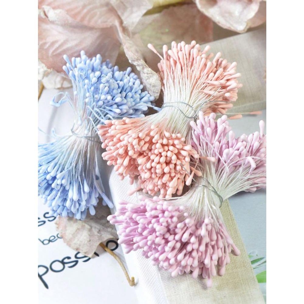 2mm Matte Stamen Faux Flower Components - Stamens, Buds, Blossoms for DIY Artificial Flower Crafting, Floral Decoration Materials Gifts