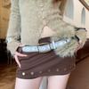 Trendy Design Faux Fur Belts Y2K Embossed Antique Bronze Belt Retro Waist Belts  Women Fashion