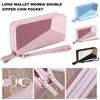 Damen Portemonnaie PU Leder Mode Portemonnaie Aus Leder Gefertigt Damen Große Kapazität Lange Geldbörsen Kartenhalter Tragbar Damen Münzbeutel