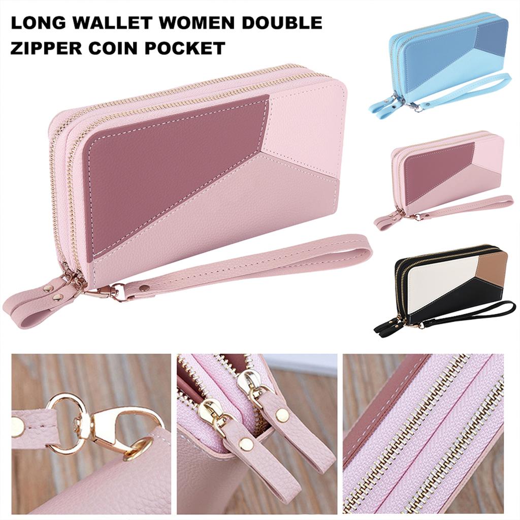 Damen Portemonnaie PU Leder Mode Portemonnaie Aus Leder Gefertigt Damen Große Kapazität Lange Geldbörsen Kartenhalter Tragbar Damen Münzbeutel
