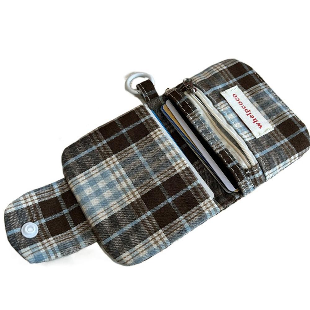 

Холщовый ретро кошелек для монет в клетку, корейский стиль, тканевый кошелек-конверт, мини-кошелек для наличных, женский Style A