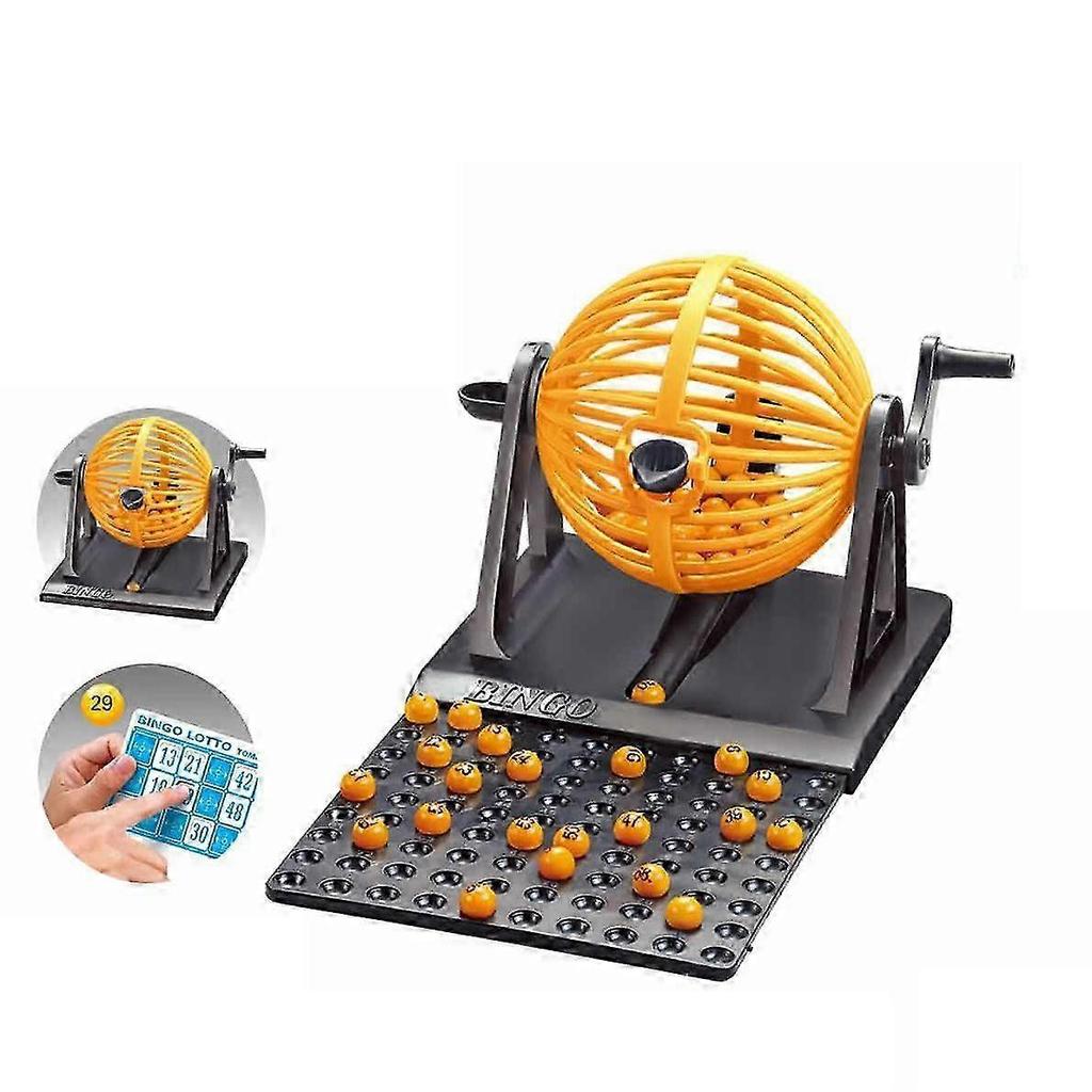 Bingo 90 Number Game with Cards, Mini Traditional Bingo Lottery Machine for Kids, Fun Desktop Prize Toy & Family Party Game Gift