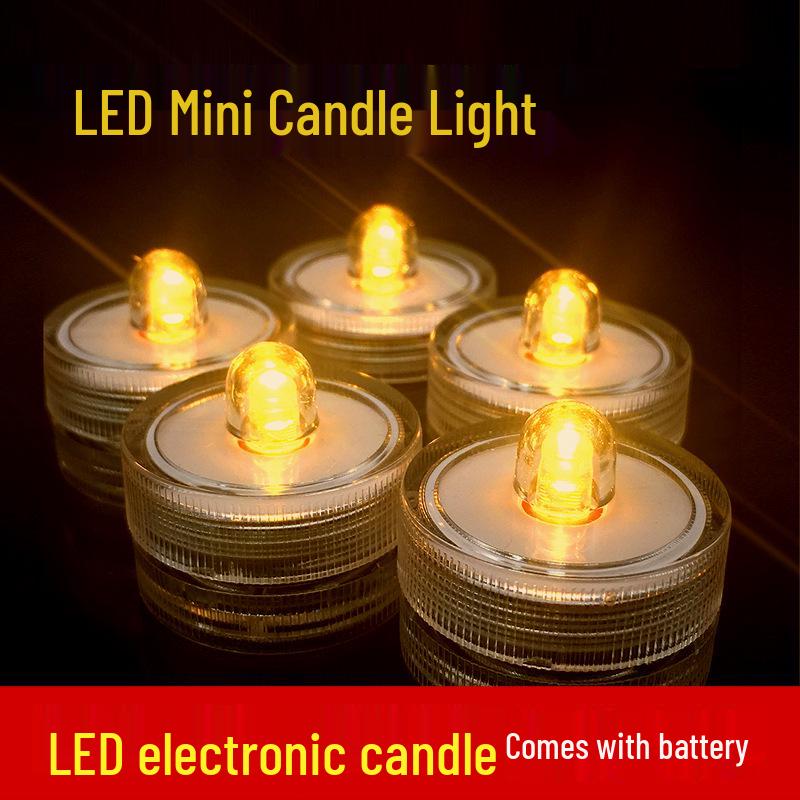 Luz Noturna Compacta Mini Aquário LED com Efeito de Vela de Sete Cores
