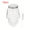 6/12 Packs Halloween Transparent Skull Plastic Jars with Lids for Home Decor Figurines Collectibles Desktop Skeleton Jar