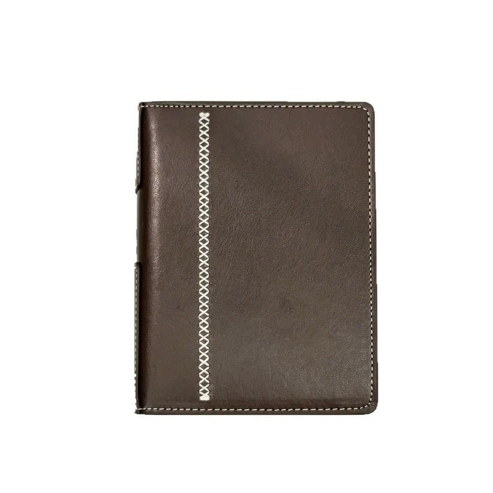 Portable Retro Brown Loose-leaf Notebook A7 DIY Scrapbook Travel Journal PU Leather Notepad Student Use