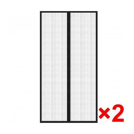 VidaXL Rideau de porte contre insectes 210x100cm 2 pcs Magnétique Noir