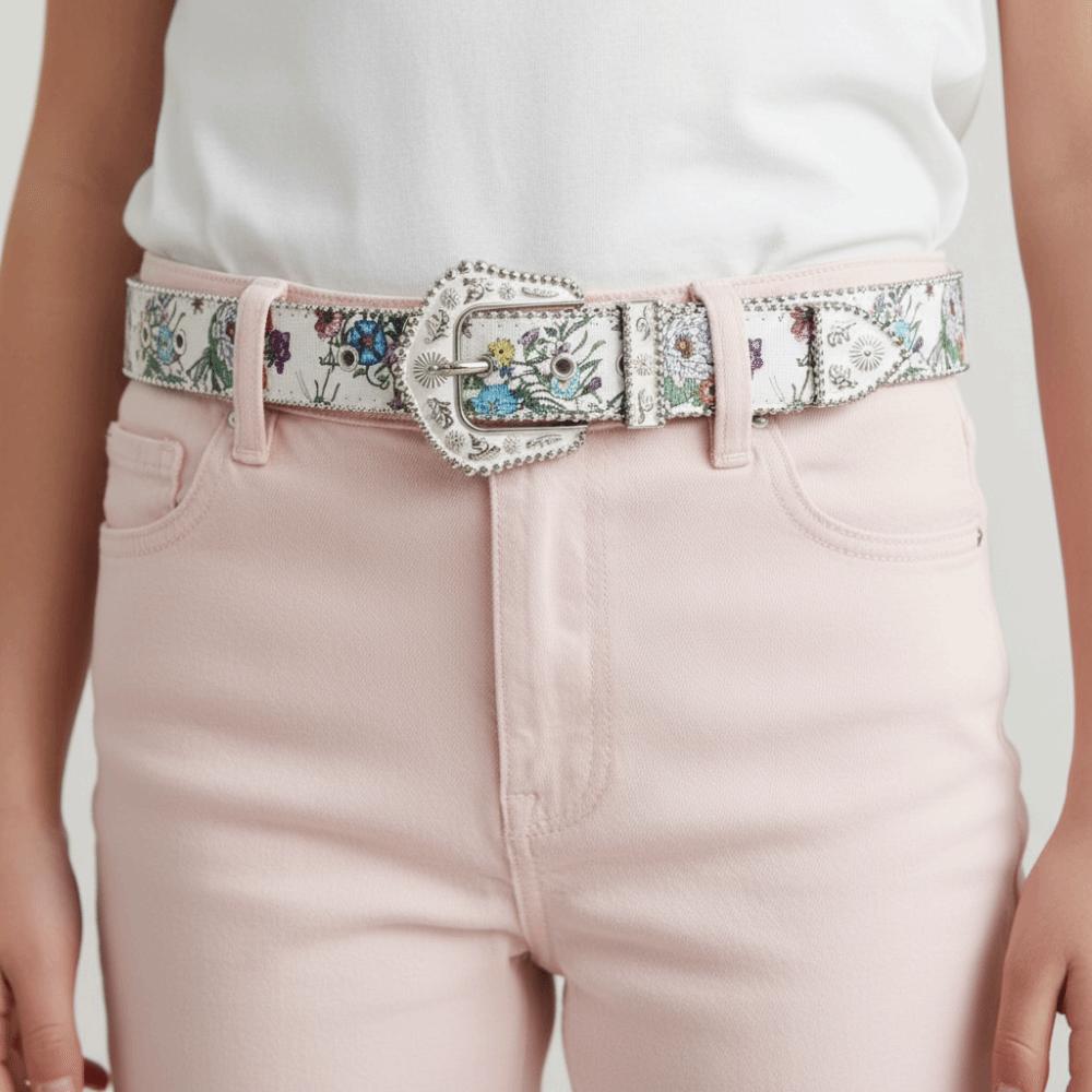 Printed PU Leather Waistband Korean Style Retro Waistband Fashion Floral Belt  Outdoor