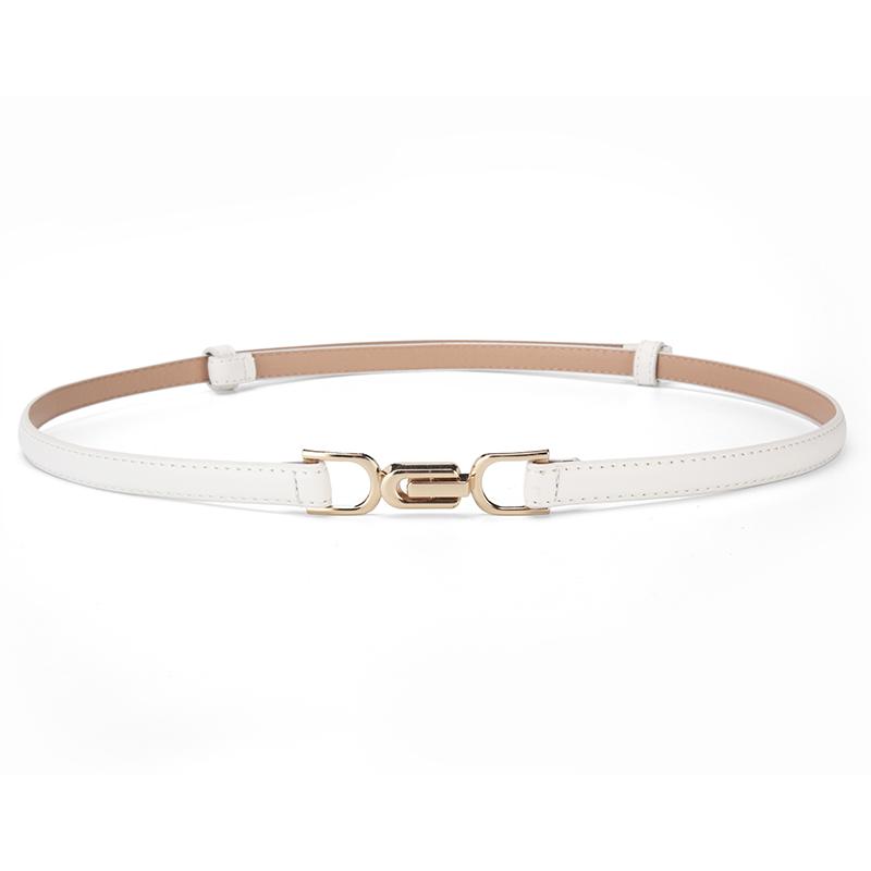 Niche Design Versatile Slim Fit Alloy Buckle Belt Fashionable Thin Tight PU Belt Suitable For Casual Pants and Dresses