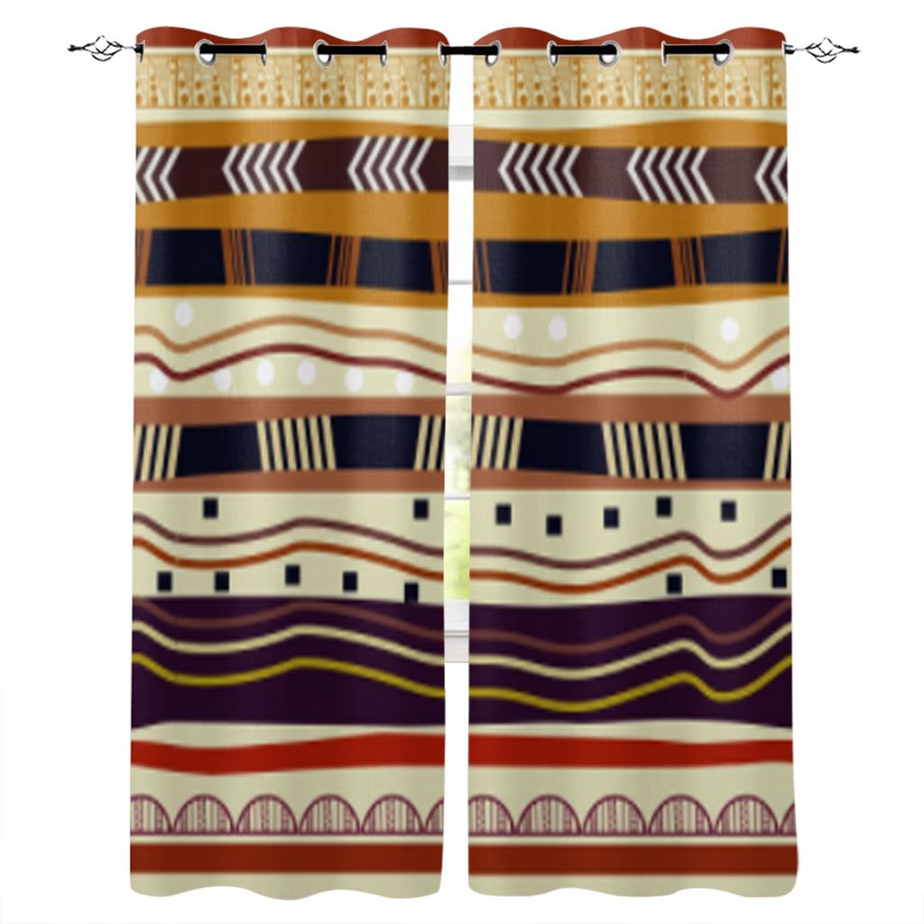 Ethnic Tribal Geometric Pattern Window Curtain For Living Room Bedroom Luxury Home Kitchen Decor Items Curtains