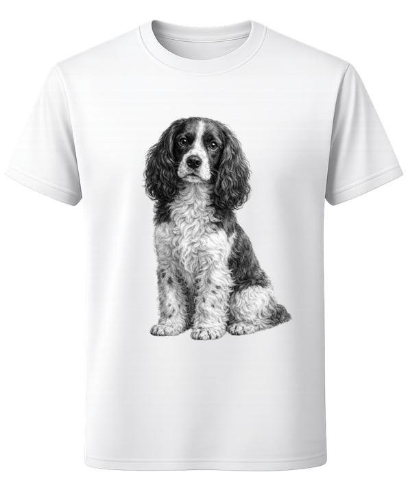 Cocker Spaniel Dog T-Shirt Black White Spaniel Pet Lover Unisex Tee XXXL