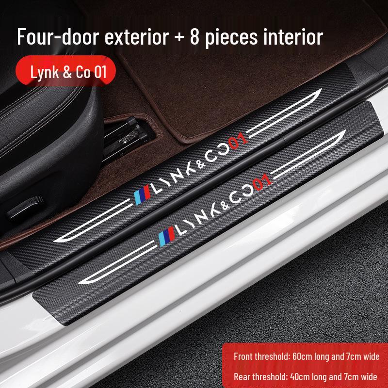 Lynk & Co 01 Lišta prahu Interiérová samolepka do auta - Dekorace prahu 'Vítejte' & Ochrana proti poškrábání.