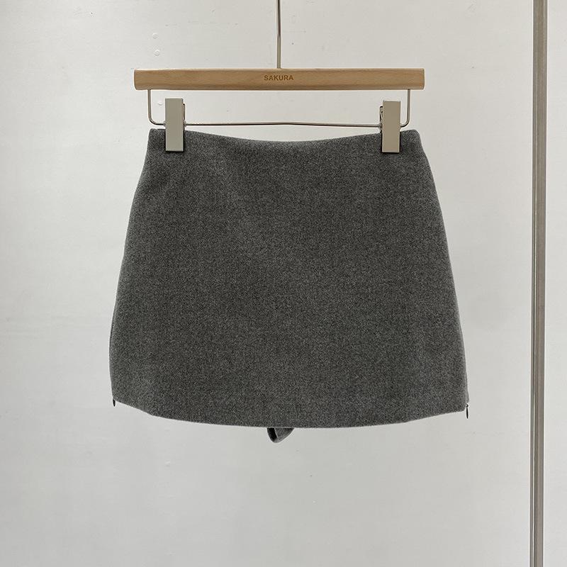 

Women s Gray Wool Blend A-line High Waist Mini Skirt - Autumn/Winter 2025 Collection Extra Large