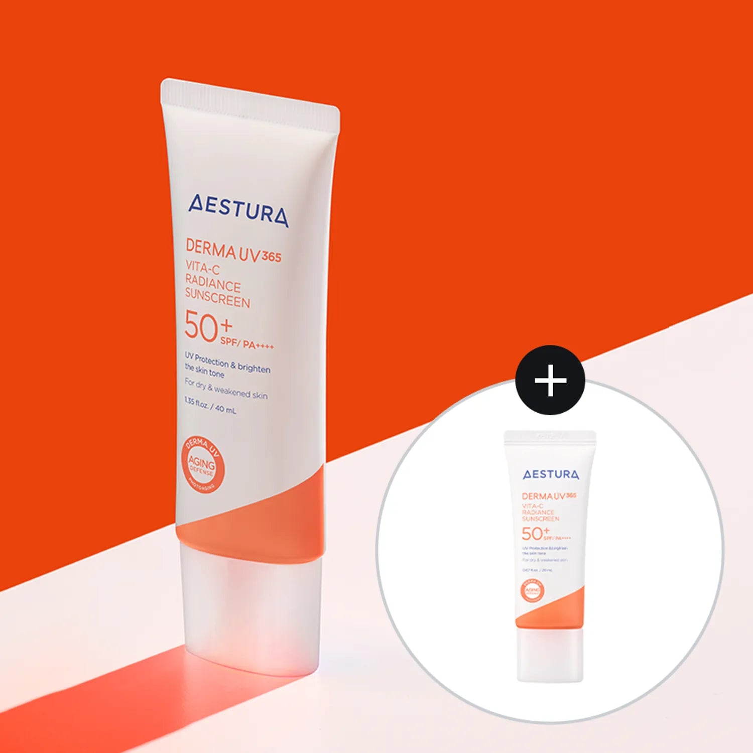 AESTURA Derma UV365 Vita- C Radiance Sunscreen 40ml Set (+20ml) 40ml